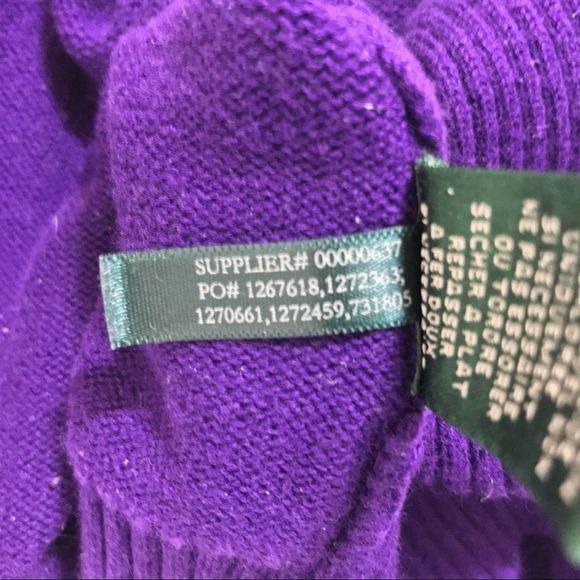 Lauren Ralph Lauren Women's Small Purple Cotton Knit Jacket with Gold Crown Logo - Picture 7 of 12